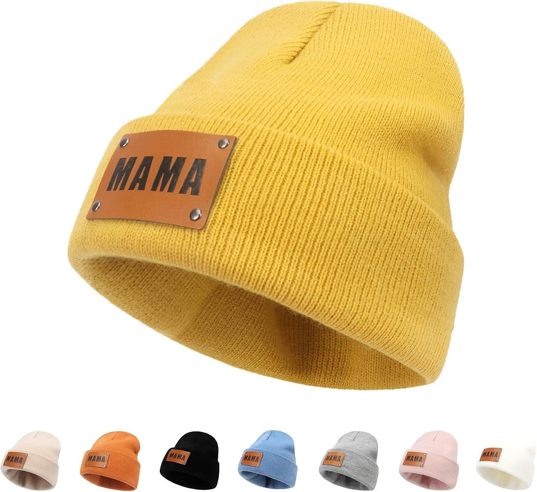Dyoart Personalized Name Baby Beanie Hat Leather Patch - Apricot Beanies Knit Hat Birthday for Ki... | Amazon (CA)