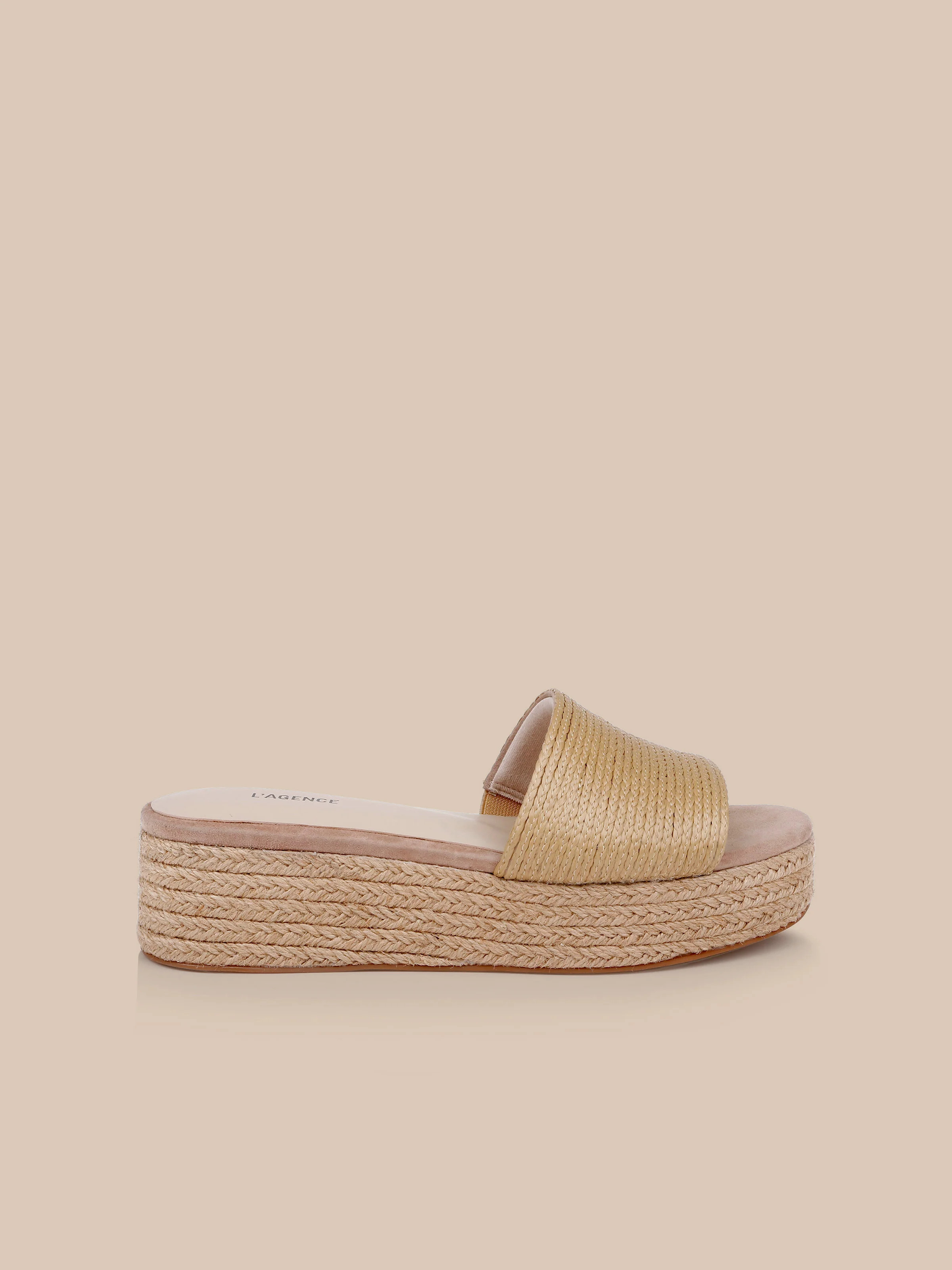 L'AGENCE Ramani Platform Espadrille In Natural Rafia | L'Agence