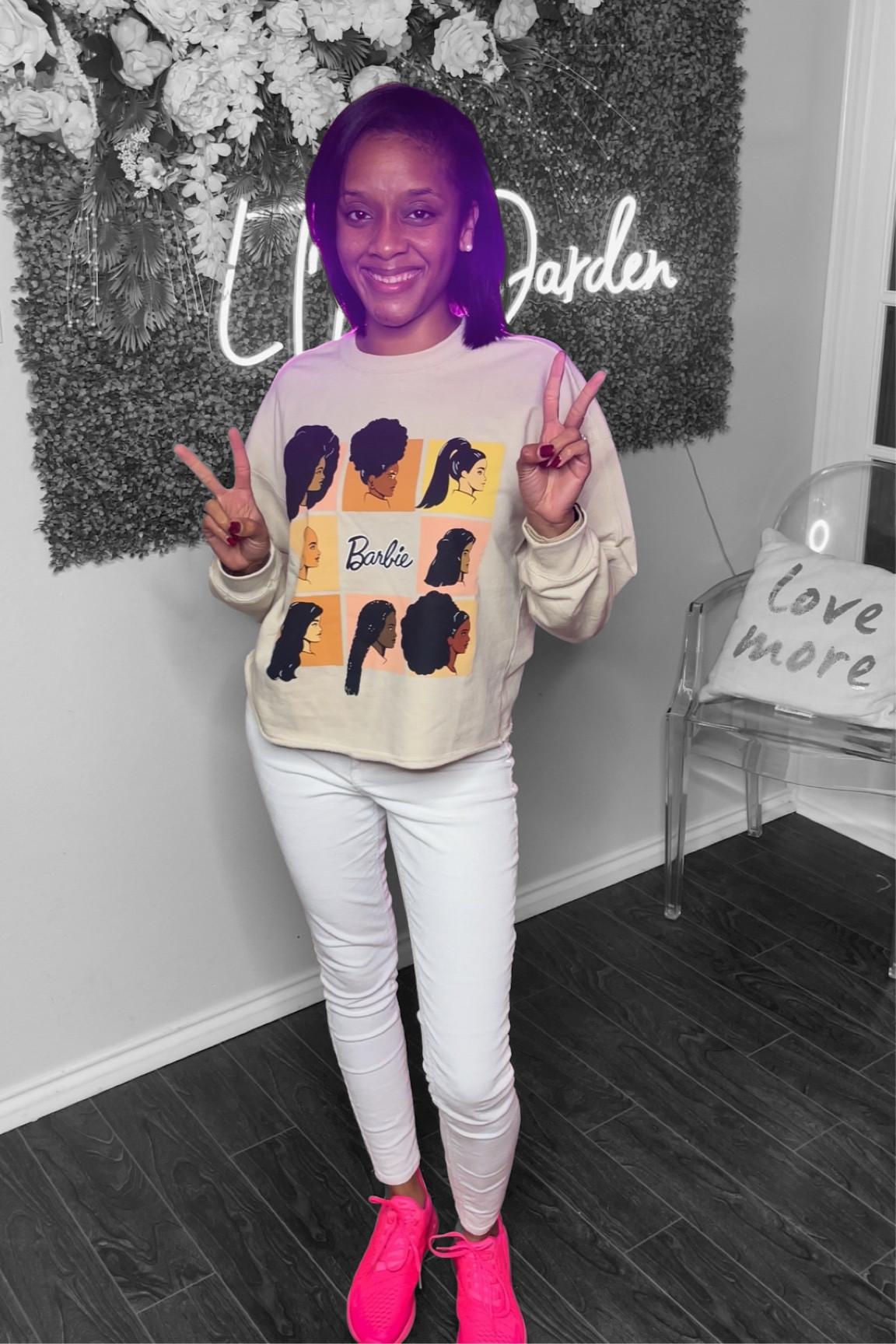 Hot pink has never hurt nobody 💕 #barbie #comfycasual #targetstyle #dealfinder #nike #nike270 #hotpink #sneakerhead #whitejeans #momstyle #petitefashion 

#LTKunder100 #LTKFind #LTKunder50