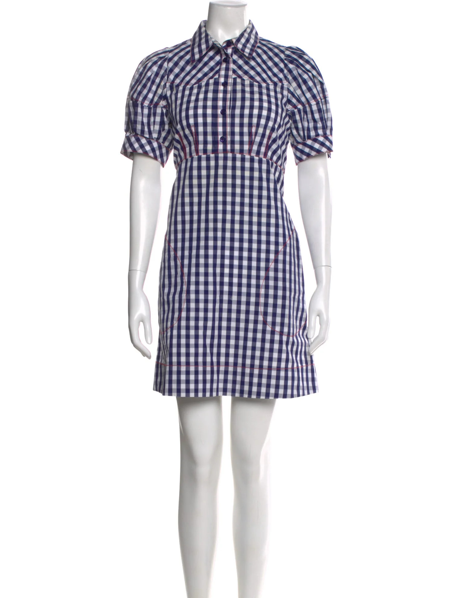 Lee Mathews Plaid Print Mini Dress - Blue Dresses, Clothing - WLEEM23323 | The RealReal | The RealReal