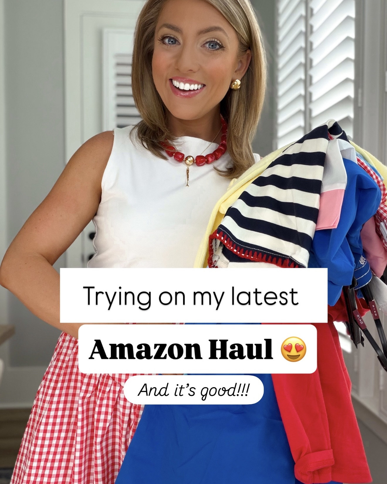Amazon understood the assignment with this haul 😍🇺🇸 So many GOOD summer finds that look boutique-level without the boutique price tag! From the cutest patriotic graphic tees and gingham shorts to statement dresses, matching sets, and vacation-ready pieces… I’m honestly impressed with every single look.

The red, white & blue details this year are SO good and these pieces are perfect for summer vacations, beach trips, backyard BBQs, Fourth of July outfits, casual everyday looks, and everything in between ❤️💙🤍

✨ A few standouts:
• the blue embroidered dress
• the lobster stripe tee + red shorts combo
• the pink tropical romper
• the adorable gingham skirts & shorts
• the cozy fish sweater for cool summer nights

Everything is true to size and giving coastal summer, Americana chic, and elevated Amazon fashion finds 👏 Linking every look!

#amazonfashion #amazonfinds #amazonhaul #summerfashion #patrioticstyle #redwhiteandblue #fourthofjulyoutfit #coastalgrandmother #coastalsummer #ginghamstyle #amazonstyle #affordablefashion #summeroutfits #vacationoutfits #amazonsummerfinds #everydaystyle #preppystyle #americanafashion #fashionfinds #ootd

#LTKootd #LTKPetite #LTKTravel