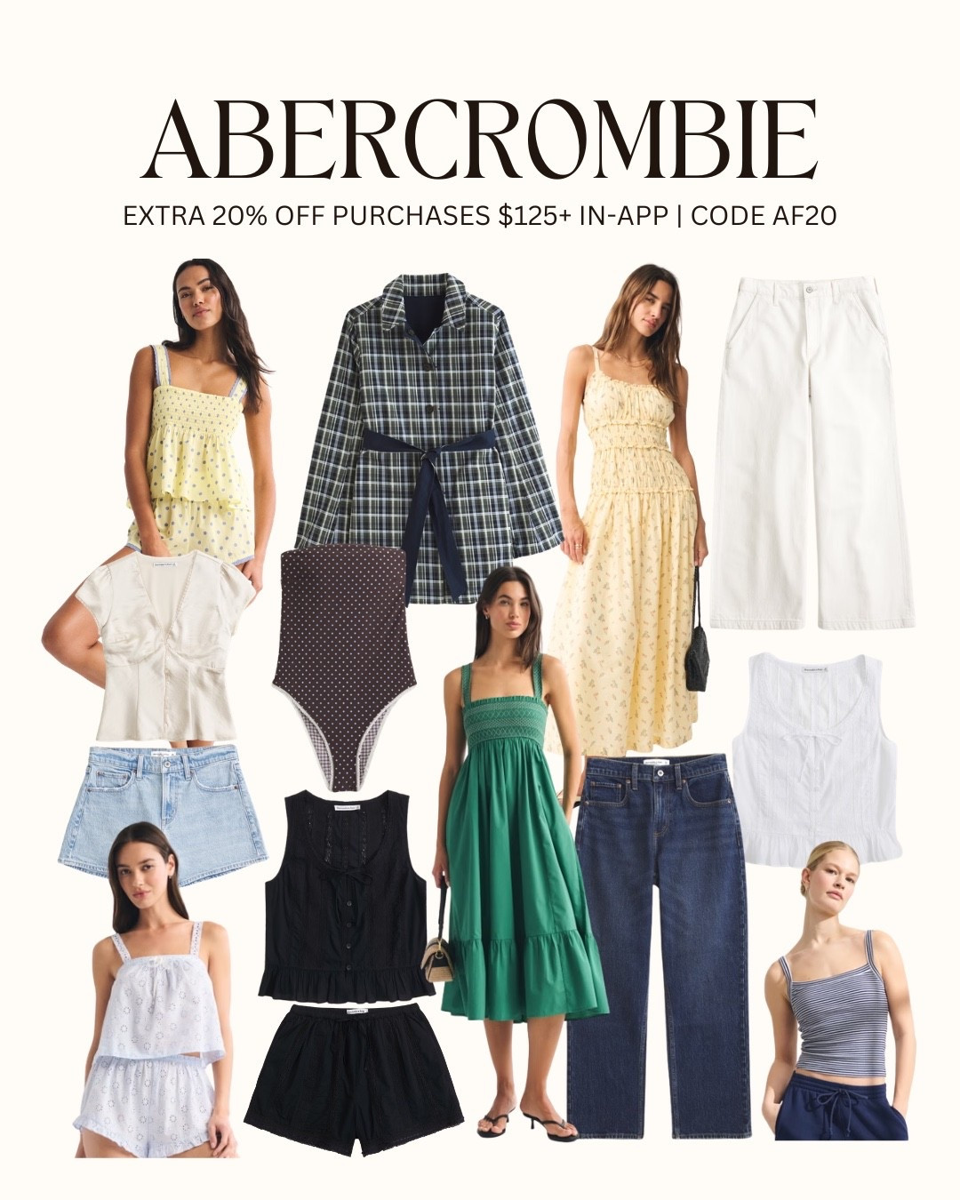 [4/2/26] @abercrombie 20% off purchases $125+ with code AF20 🤍 these are all my favorite and most loved pieces 

#LTKootd #LTKSaleAlert #LTKSeasonal