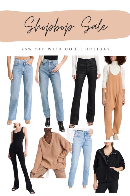 Shop bop sale - 25% off with code: HOLIDAYY

AGOLDE jeans, Free people hot shot onesie, AG jeans, Levi’s jeans, outdoor voices

#LTKCyberWeek #LTKsalealert #LTKGiftGuide