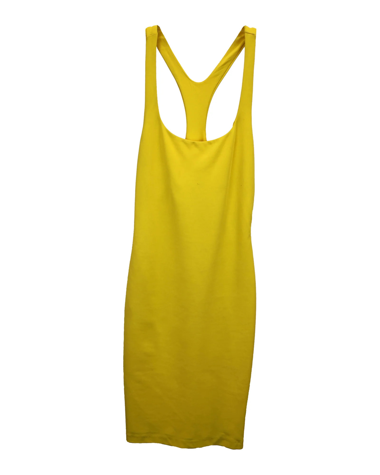 Dsquared2 Tank Bodycon Dress in Yellow Viscose | Shop Simon