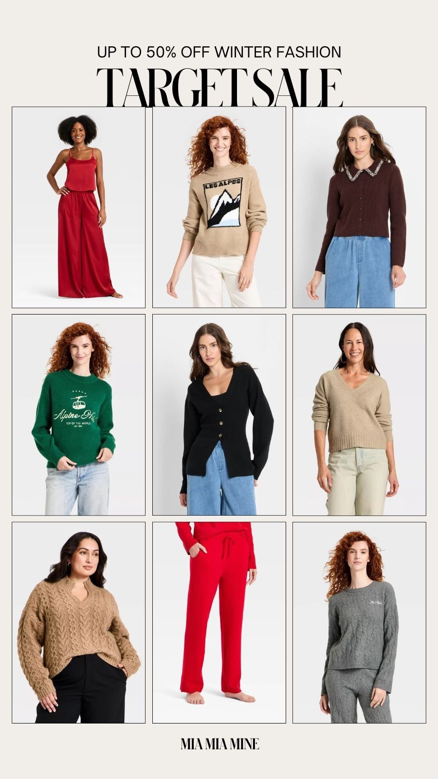 Target Christmas sale / after Christmas sale
Save up to 50% off women’s winter fashion, ski sweaters, pajamas and lounge sets 

#LTKFindsUnder50 #LTKHoliday #LTKSaleAlert