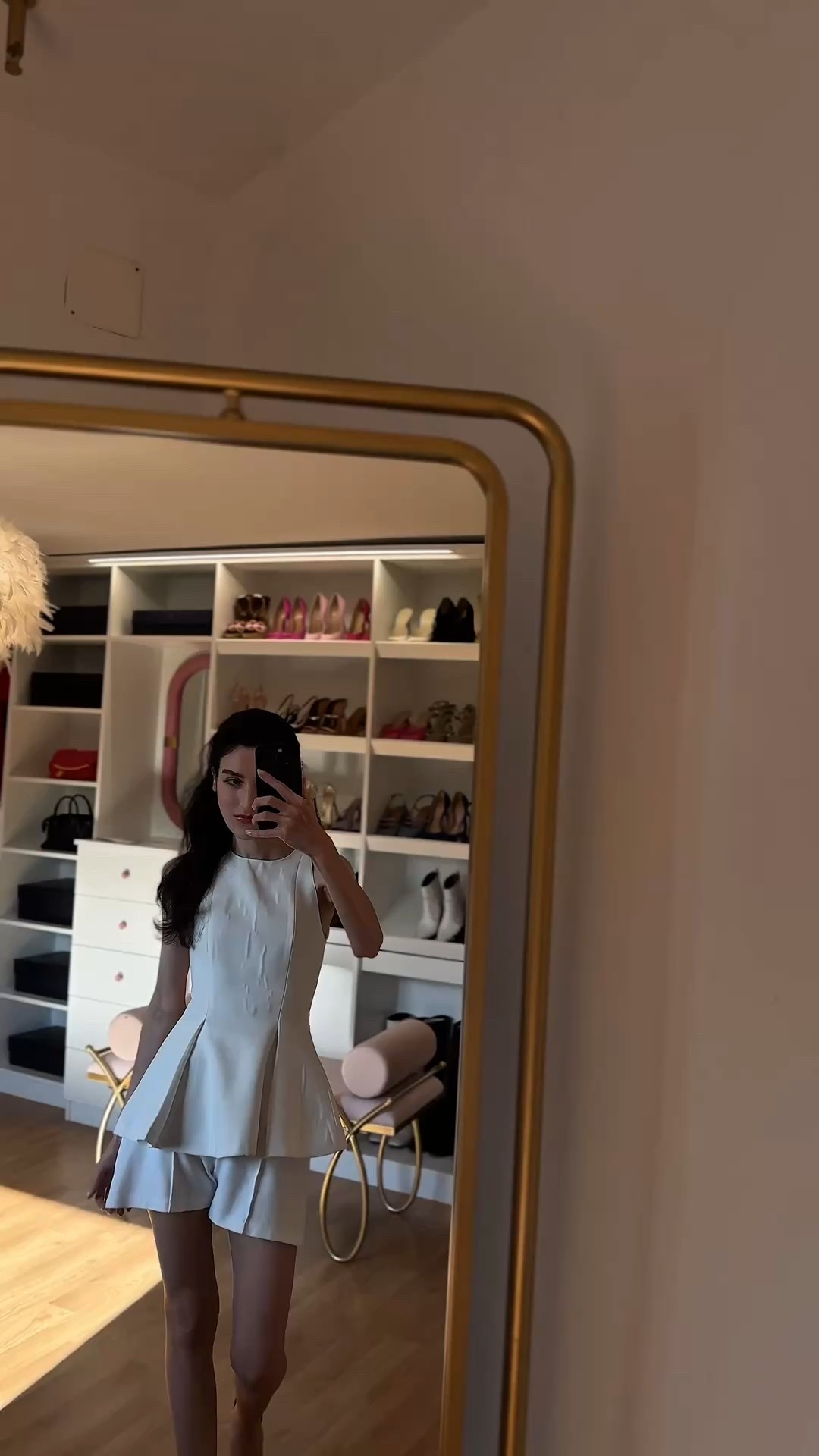 White sleeveless top, white sleeveless peplum top, white peplum top, white tailored shorts, white shorts, black Slingbacks, headband, party outfit, bridal outfit, black and white outfit, summer outfit

#LTKWedding #LTKParties #LTKPetite