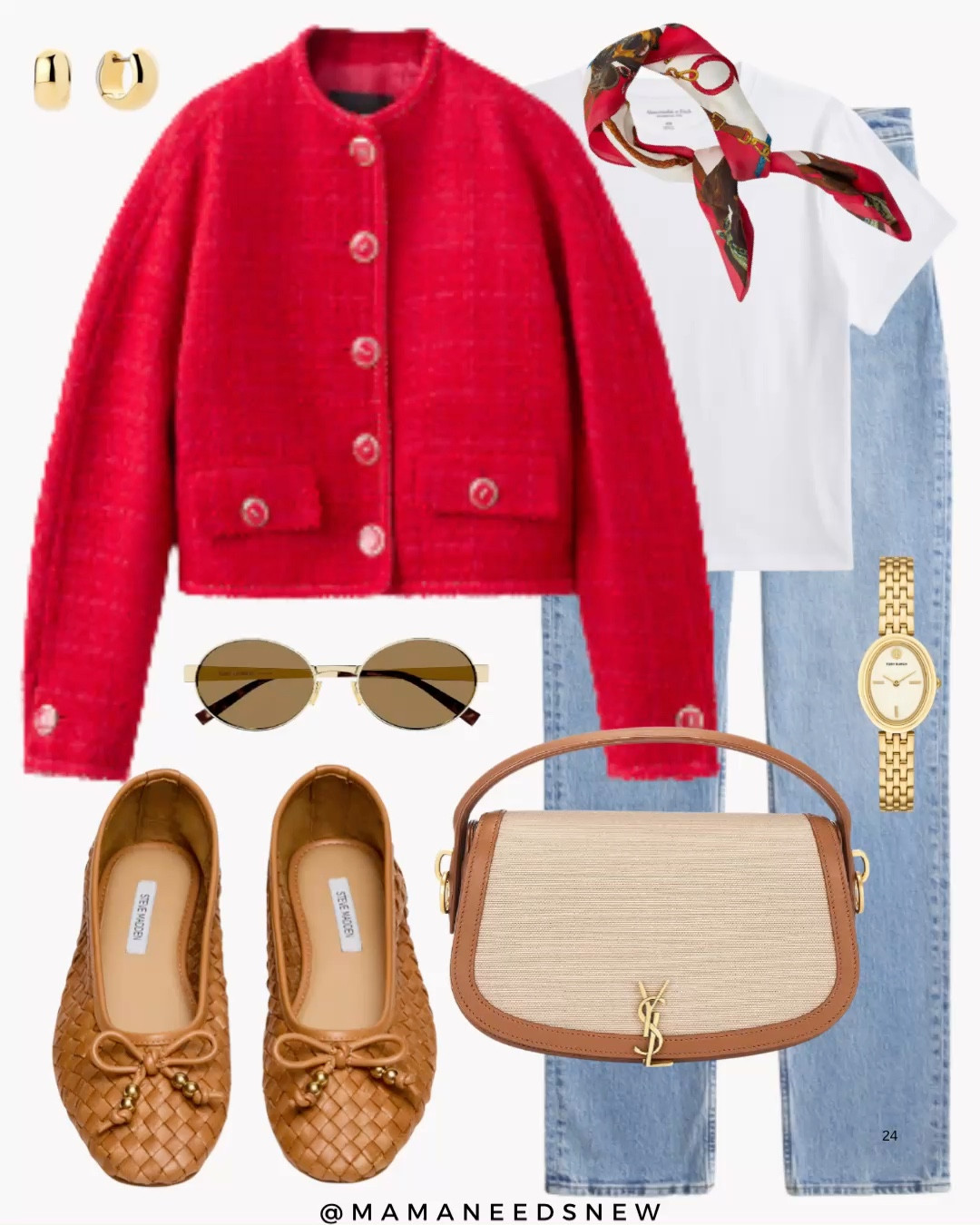 A spring outfit with a tweed jacket, tshirt, jeans, woven flats, top handle bag, silk scarf ❤️

#LTKSeasonal #LTKSpringSale #LTKSaleAlert
