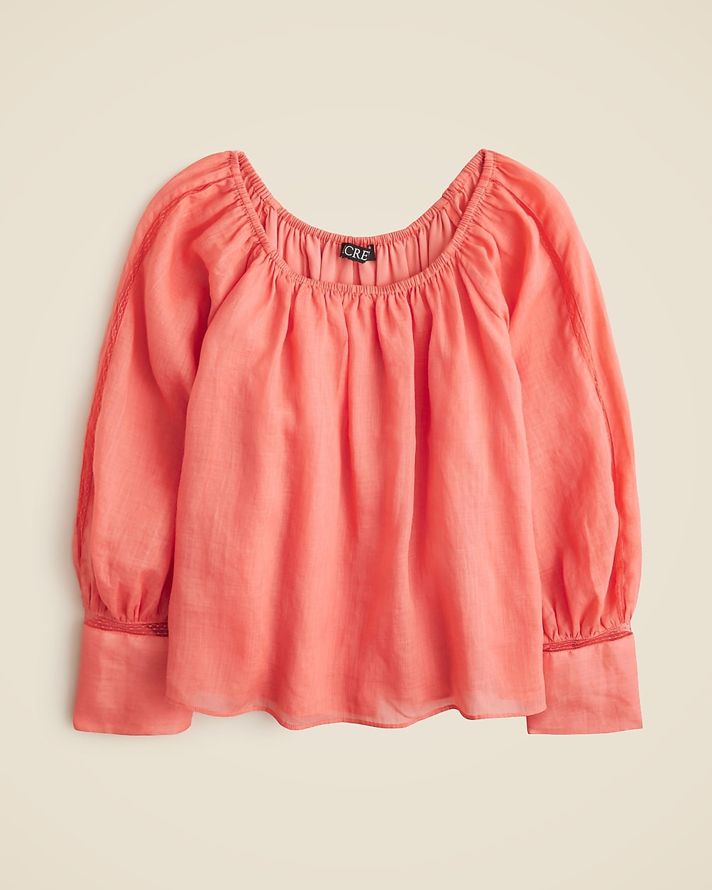 Lace-trim gathered top | J. Crew US