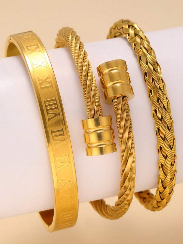Fashionable Stainless Steel Roman Numeral Women Bracelet Suitable For Daily Wear | SHEIN