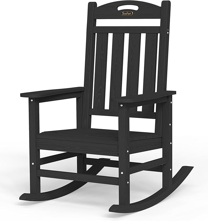Oversized Outdoor Rocking Chair, High Back Porch Rocker Chair, HDPE All Weather Resistant Rocking... | Amazon (US)