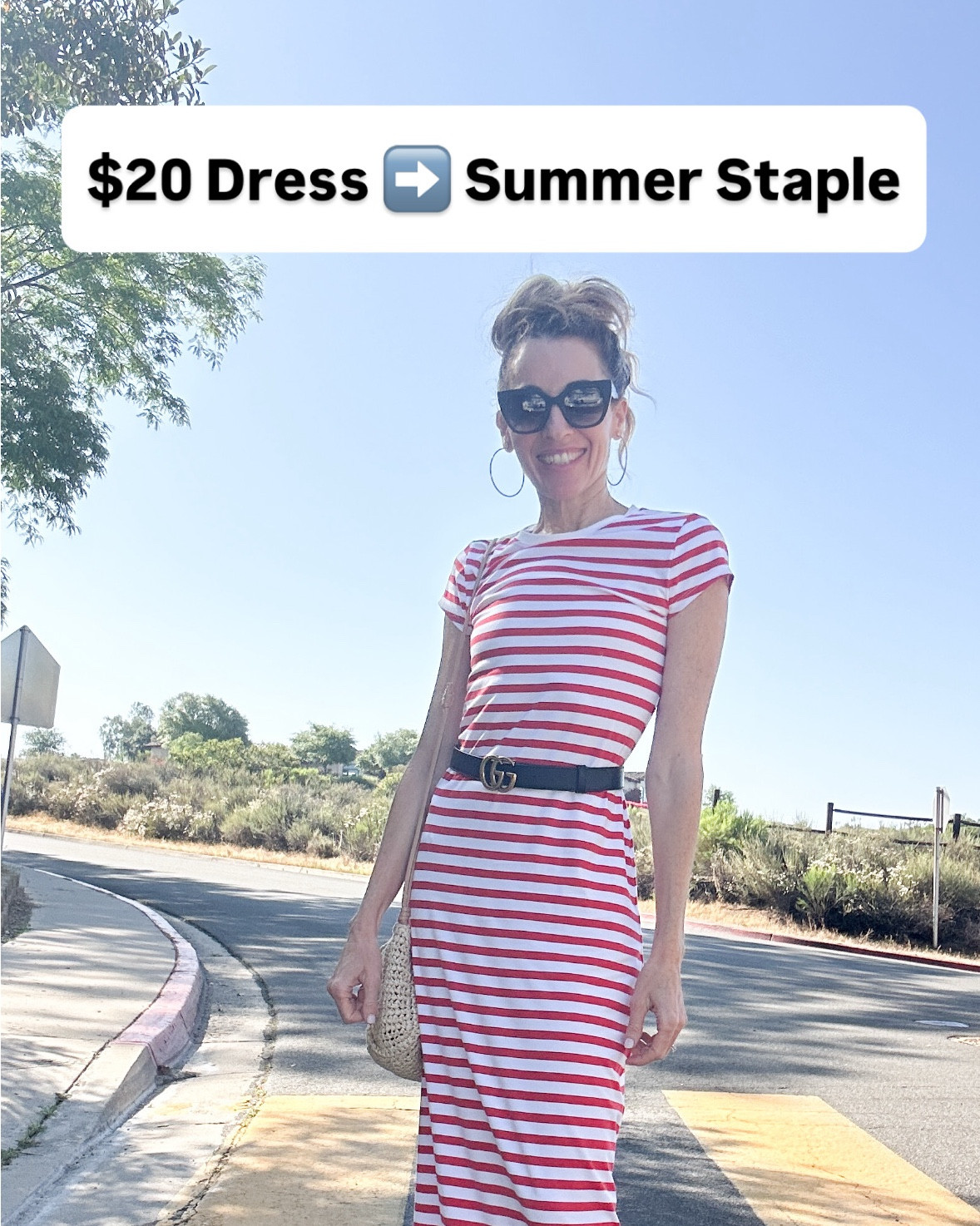 She was this close to being returned… Then I added a belt, a messy bun, my fave lip combo—and now this $20 Target dress is my summer staple 😎
Linked the full look:
👗 Dress is $20 
🩷 Belt is Gucci (linked a $20 dupe!)
👜 Similar bags (mine’s Target, old!)
🕶️ TOMS sunnies in Sydney 
👡 Mango sandals (linked Amazon dupe!) 
💄 Lip combo I’m obsessed with:
MAC Spice liner + Milani Soft Rose gloss = the perfect warm nude glow. Hydrating, plumping, and doesn’t feel sticky. 10/10 recommend 💄✨
Easy, comfy, and hot-wife approved 💅
#LTKsummer #TargetStyle #HotWifeHabits #LTKunder50 #LTKbeauty

#LTKFindsUnder50 #LTKSummerEdit #LTKStyleTip