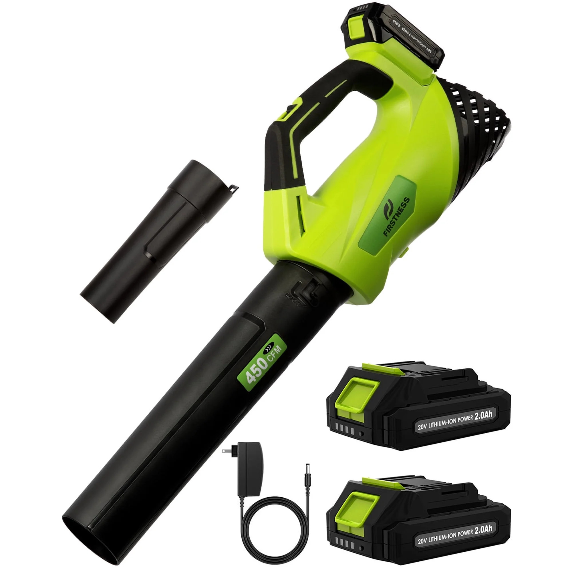 Firstness Cordless Leaf Blower, 450 CFM 145 MPH Electric Blower with 2 Speeds, 2×2.0Ah Batteries... | Walmart (US)