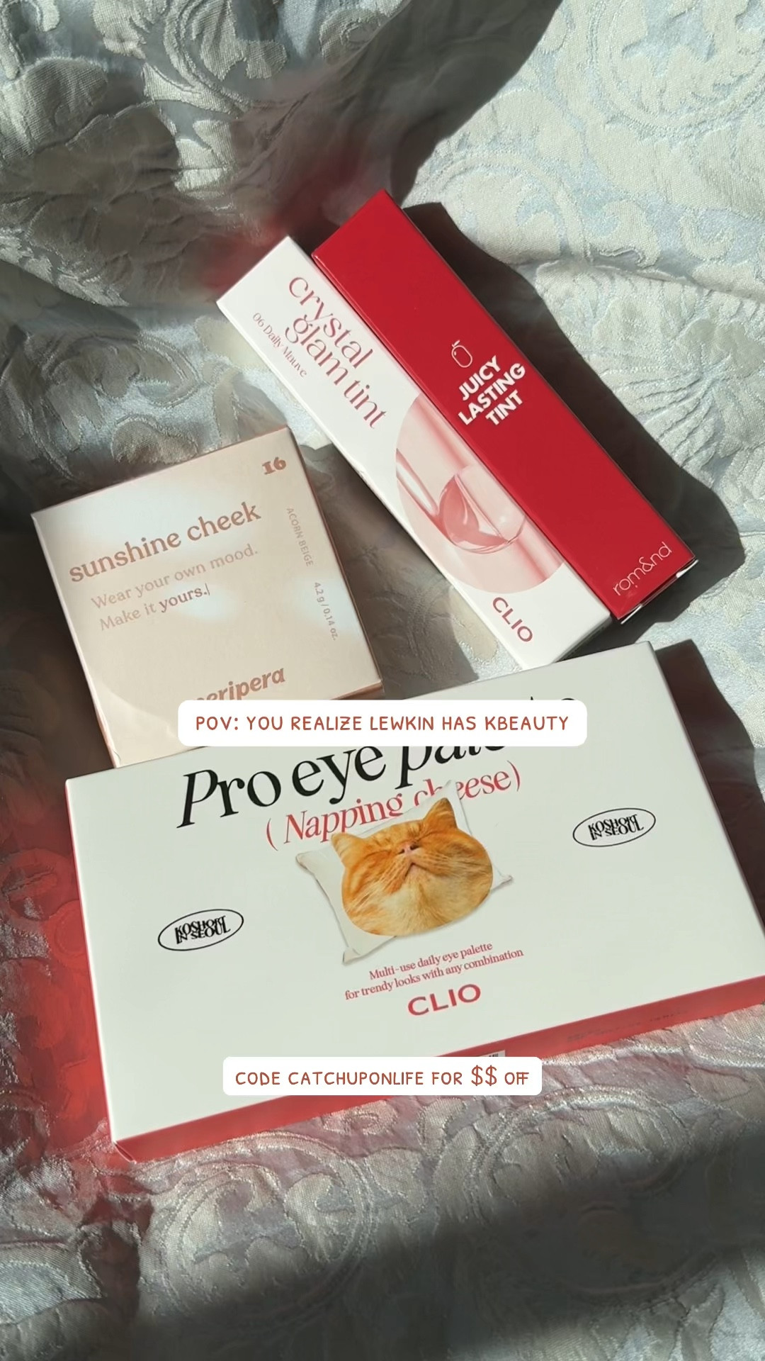 you can get authentic kbeauty on lewkin!

code CATCHUPONLIFE for $$ off

 lewkin haul
kbeauty on lewkin
romand
rom&nd
romand juicy lasting tint
07 jujube
best korean lip tint
korean lip stain
romand lip stain
clio crystal glam tint
clio daily mauve
crystal glam tint 06 daily mauve
lewkin code
clio pro eye palette 
19 napping cheese
clio cat palette
diy eyeshadow palette
clio eyeshadow stickers
clio koshort cat
peripera pure blushed sunshine cheek 16 acorn beige
blurry blush 
korean blush
where to buy kbeauty
korean makeup
korean eyeshadow
ive yujin clio ambassador

#LTKFindsUnder50 #LTKSaleAlert #LTKBeauty