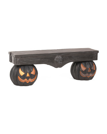 53.5in Outdoor Safe Led Jack O Lantern Bench | TJ Maxx