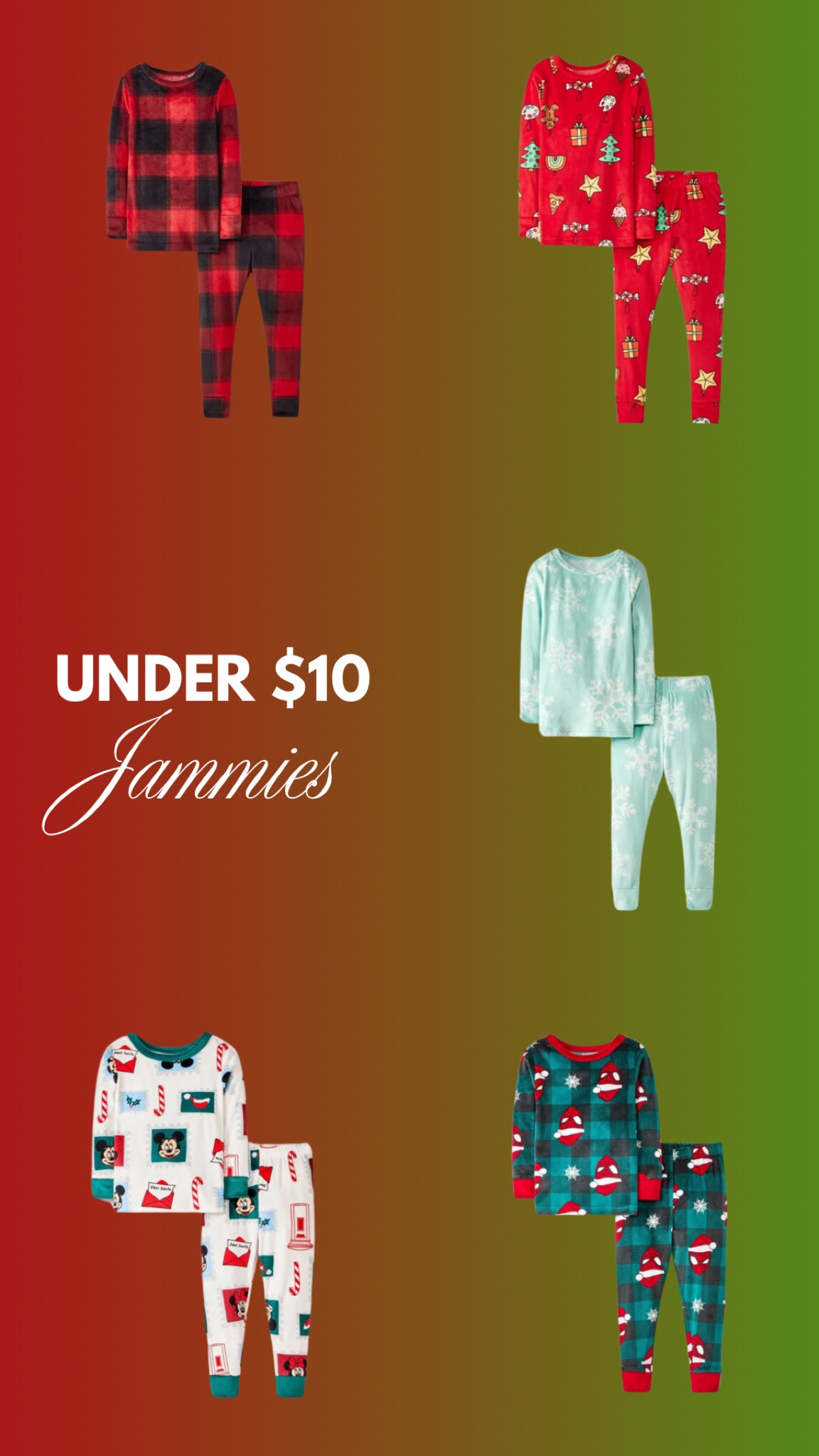 So my kids are absolutely obsessed with these Jams! Literally buttery soft, warm, perfect for that stay inside and watch Christmas movies kind of night❤️🔗

#kidspajamas #targetpajamas #targetmom #targettrends

#LTKHoliday #LTKSeasonal #LTKKids
