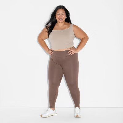 Women's High-Waisted ButterBliss Leggings - Wild Fable™ Brown L | Target