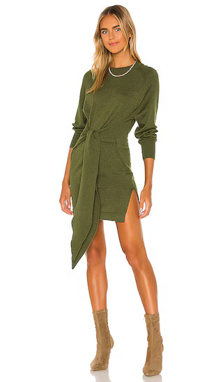 Elana Mini Dress in Olive Green | Revolve Clothing (Global)