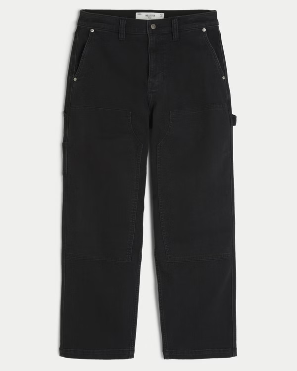 Washed Black Baggy Painter Jeans | Hollister (US)