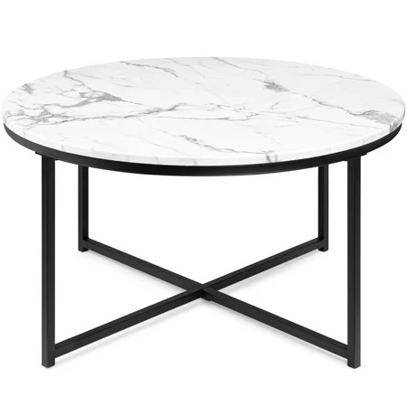 Best Choice Products 36in Faux Marble Modern Round Living Room Accent Coffee Table w/ Metal Frame -  | Walmart (US)