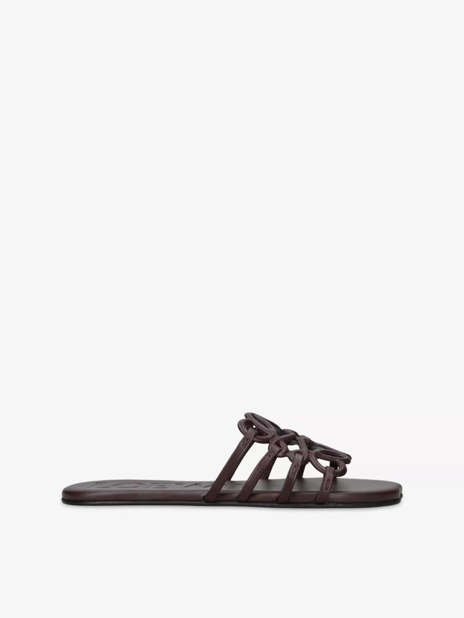 Petal Anagram Leather Slides | Selfridges