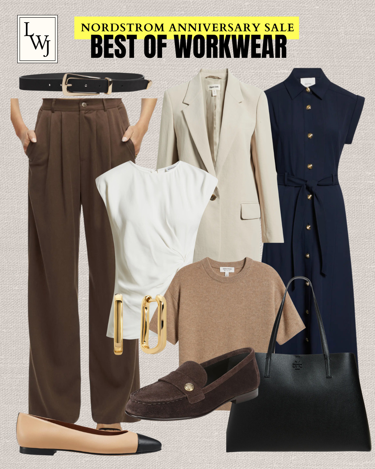 nordstrom anniversary sale -- best of workwear 

nsale / workwear / office outfits / reformation trousers / blazers / work tops / cashmere sweater tees / work dresses / favorite daughter belt / margaux ballet flats / loafers / tory burch tote

#LTKSaleAlert #LTKWorkwear