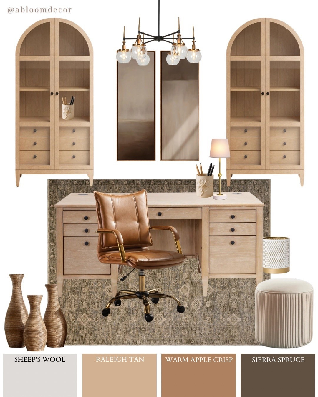 Cozy Tan Transitional Home Office Design

#LTKHome