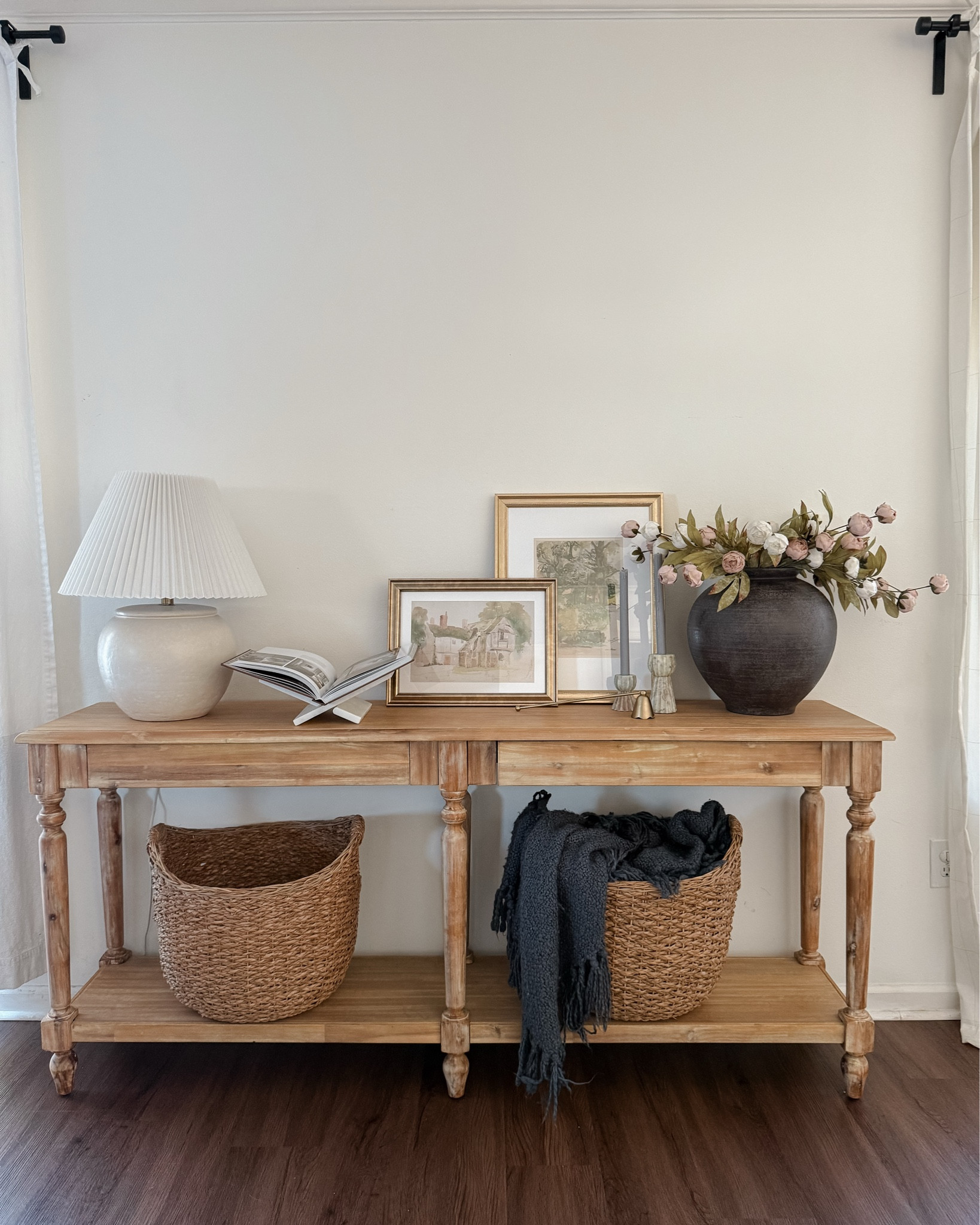 Console table styling idea. Absolutely love this large vase! It put it next to my Antonia vase for size comparison! It’s huge and only $40! 

#LTKSeasonal #LTKHome #LTKFindsUnder50