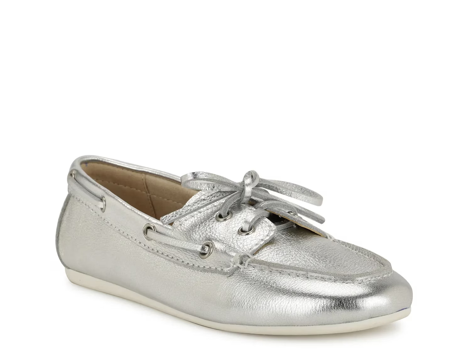 Nine West Yacht Loafer | Women's | Silver Metallic | Size 8.5 | Flats | Loafers | DSW