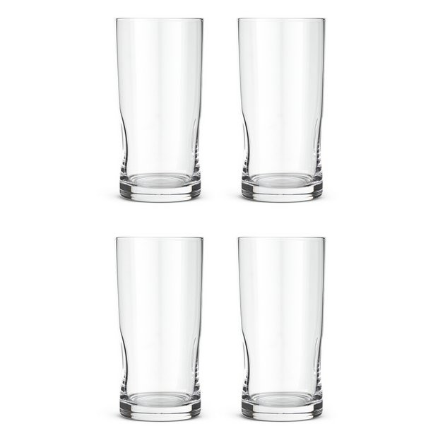 Habitat Clear Pinched Set of 4 Hi Ball Glasses | Habitat UK