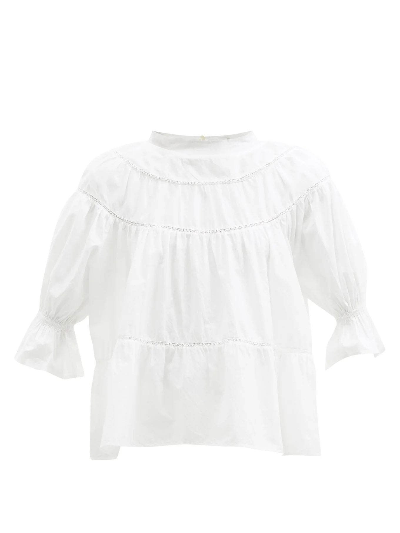 Sol tiered Pima cotton-lawn blouse | Merlette | Matches (US)