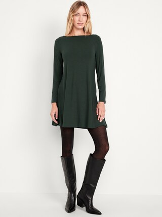 Long-Sleeve Mini Swing Dress | Old Navy (US)