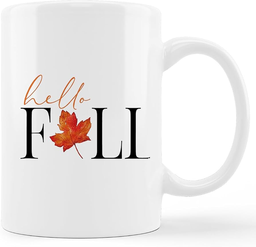 kunlisa Fall Mugs, Fall Coffee Mug, Fall Hello Maple Leaf Mug, Autumn Coffee Mug, Home Decor Acce... | Amazon (US)
