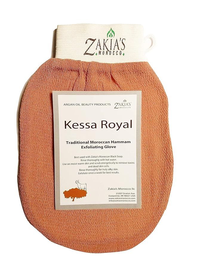 Zakia's Morocco Original Kessa Exfoliating Glove - Salmon color - Removes unwanted dead skin, dir... | Amazon (US)