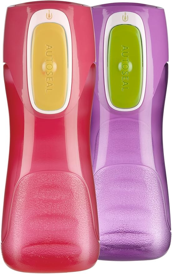 Amazon.com: Contigo AUTOSEAL Trekker Kids Water Bottles, 14 oz, Cherry Blossom & Amethyst, 2-Pack... | Amazon (US)