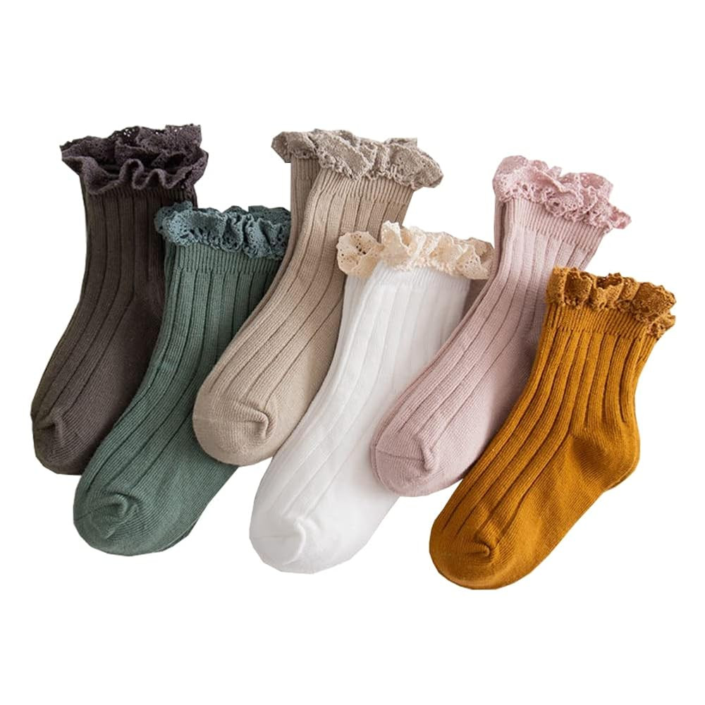 Little Girls Vintage Ruffle Ankle Lace Socks Toddler Girl Boot Socks | Amazon (US)