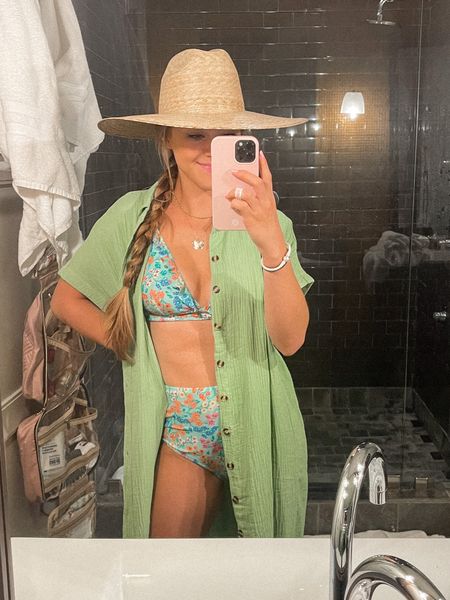 Literally my fav swim suit ever!!!!! Has great coverage and support so stinking cute love the colors and print!! TTS- on sale !! Amazon cover up beach outfit beach vacation lack of color hat!

#LTKsalealert #LTKswim #LTKtravel