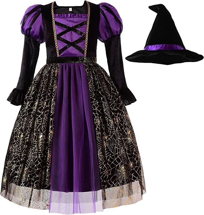 ReliBeauty Girls Halloween Spider Witch Dress | Amazon (US)