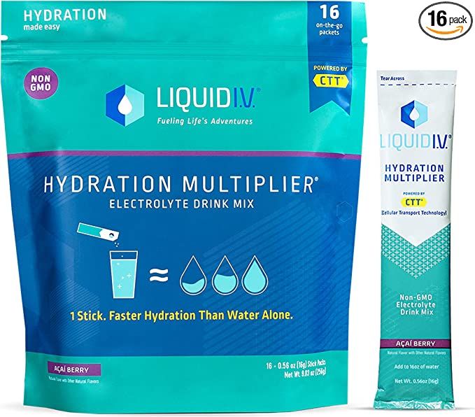 Amazon.com: Liquid I.V. Hydration Multiplier - Acai Berry - Hydration Powder Packets | Electrolyt... | Amazon (US)