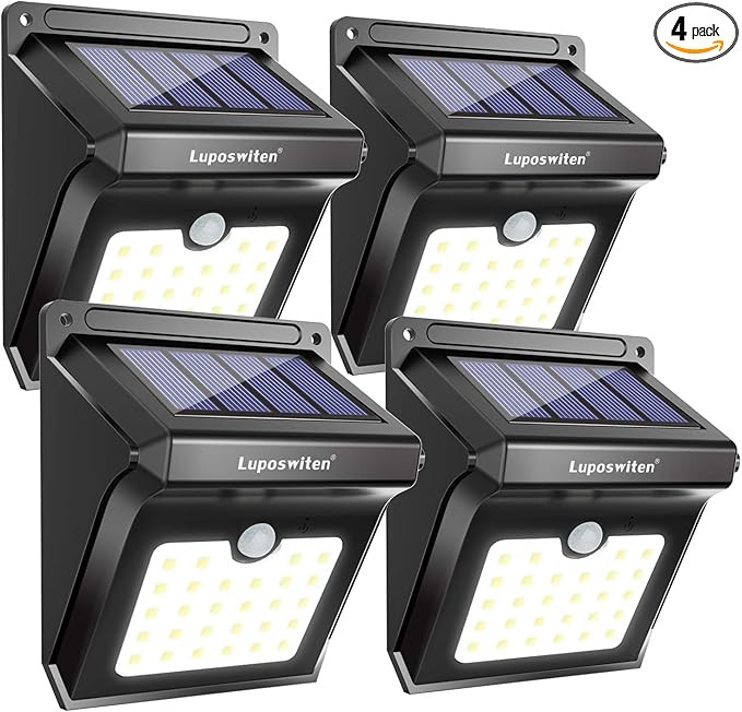 28 LED Solar Lights Outdoor, Luposwiten Solar Motion Sensor Lights Wireless Security Lights, 400 ... | Amazon (US)