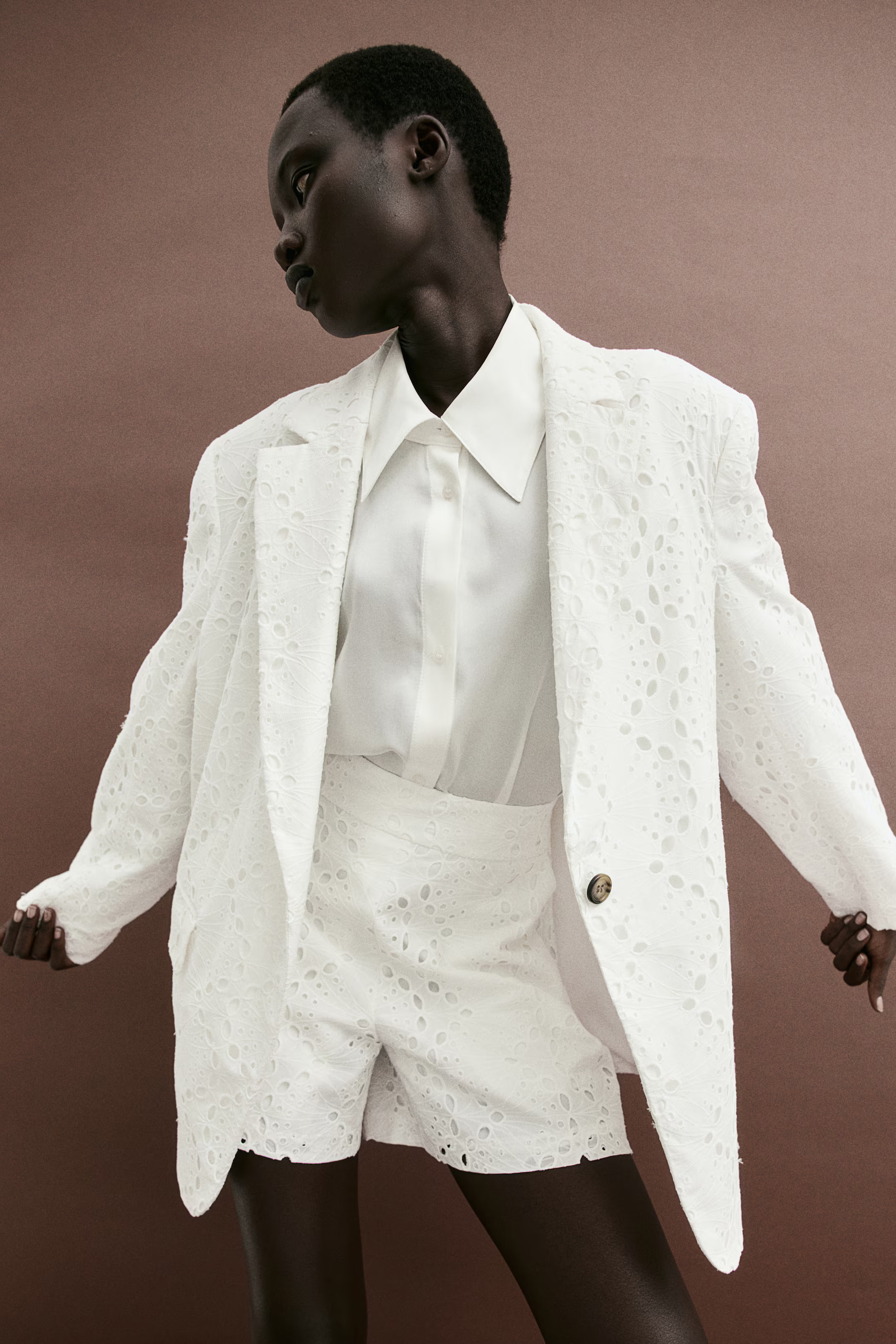 Eyelet Embroidered Shorts | H&M (US + CA)