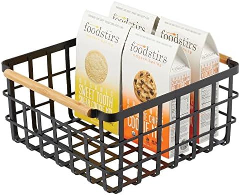 mDesign Wire Storage Basket — Wire Basket for Storing Items Around The Home — Metal Basket for Kitch | Amazon (UK)
