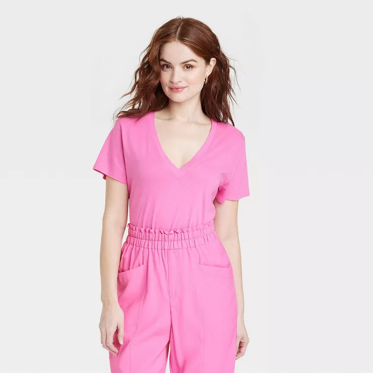 Women's Short Sleeve V-Neck T-Shirt - A New Day™ | Target