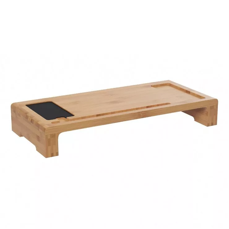 BirdRock Home Curved Lap Tray with Storage Drawer & Mouse Pad - Natural