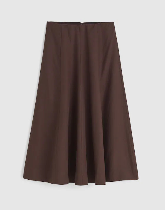 Paneled Midi Skirt in Cotton-Blend Twill | Madewell | Madewell