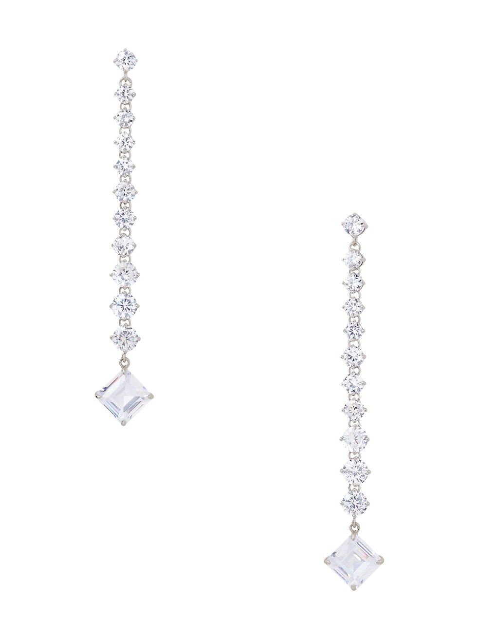 Silvertone & Cubic Zirconia Drop Earrings | Saks Fifth Avenue