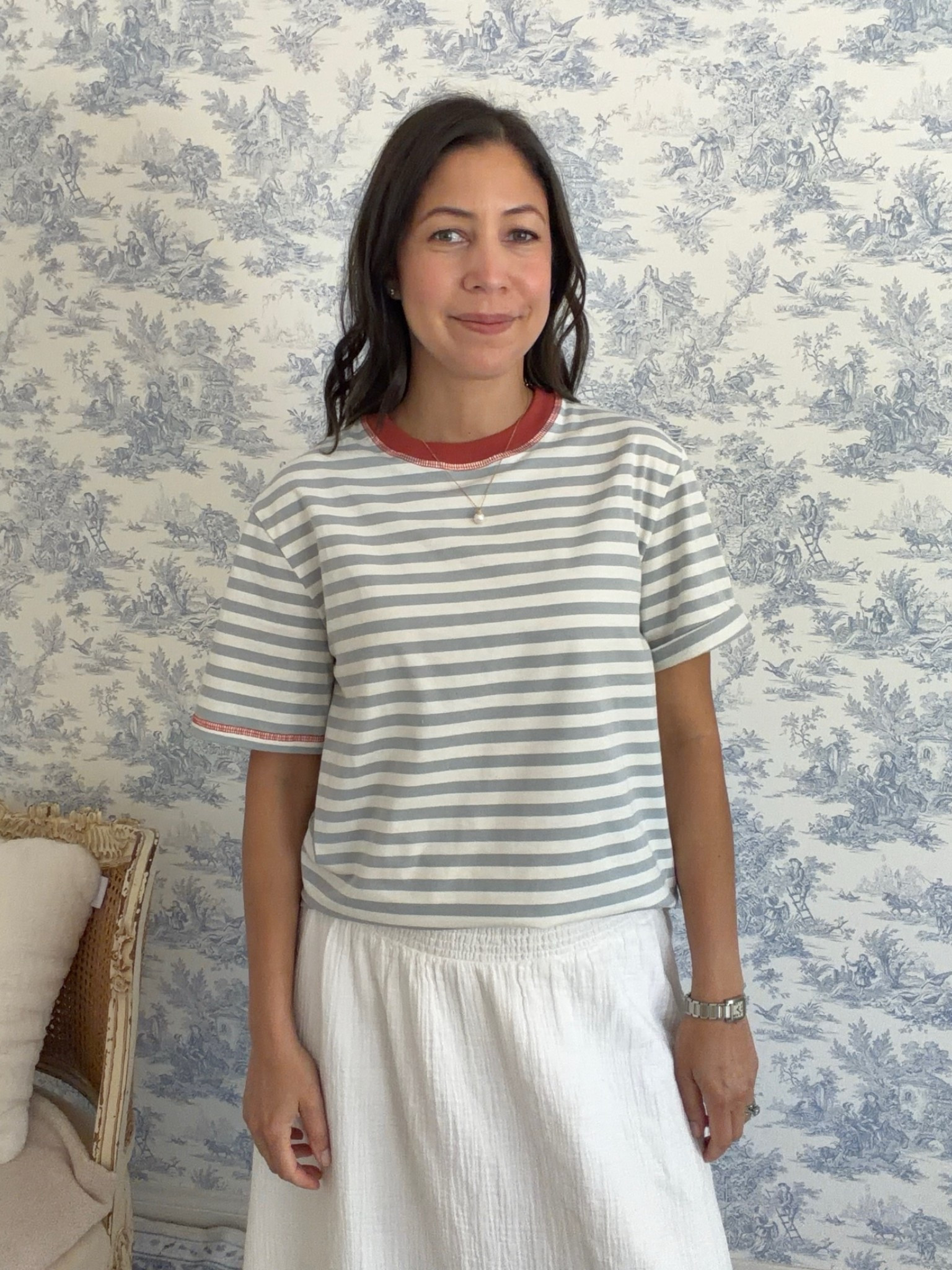 Easy, feminine, and timeless, this is exactly the sort of summer outfit I love. I paired the Mersea Deauville Ringer striped tee with Quince's organic cotton smocked white skirt for a relaxed look that still feels beautifully put together.

The classic stripe paired with a breezy white skirt has that effortless, seaside-inspired feeling I return to again and again. Add simple sandals and you're ready for errands, lunch out, or a summer holiday.

This is also a wonderful example of how a ten-item wardrobe doesn't need to feel limiting. Choose versatile pieces you genuinely love and you'll find so many ways to make them your own.
Follow along for more timeless outfit inspiration, ten-item wardrobe ideas, and everyday elegance.

#Mersea #Quince #LTKStyle #LTKFinds #SummerStyle

#LTKootd #LTKgrwm #LTKSeasonal
