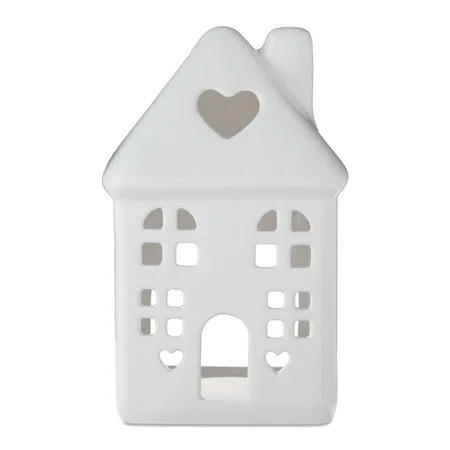 Ceramic House Tabletop Decoration, White, 6", Valentine's Day by Way To Celebrate | Walmart (US)