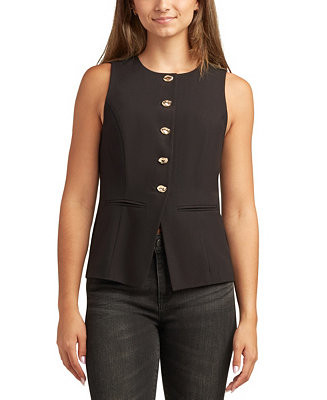 Juniors Round-Neck Button-Up Top | Macy's