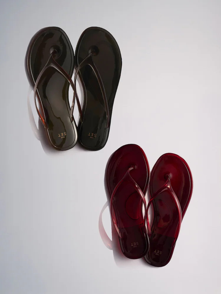 The Set 2 Pack Jelly Flip Flops Brown and Red | Next US