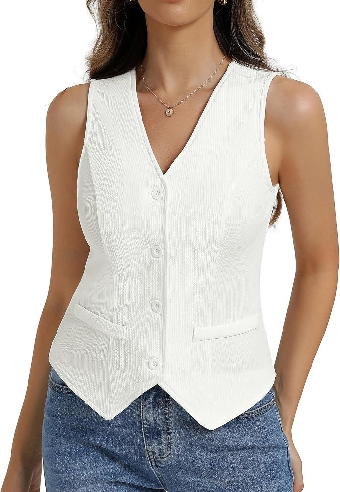 Belle Poque Vest Tops for Women Sleeveless Button Down Top | Amazon (US)